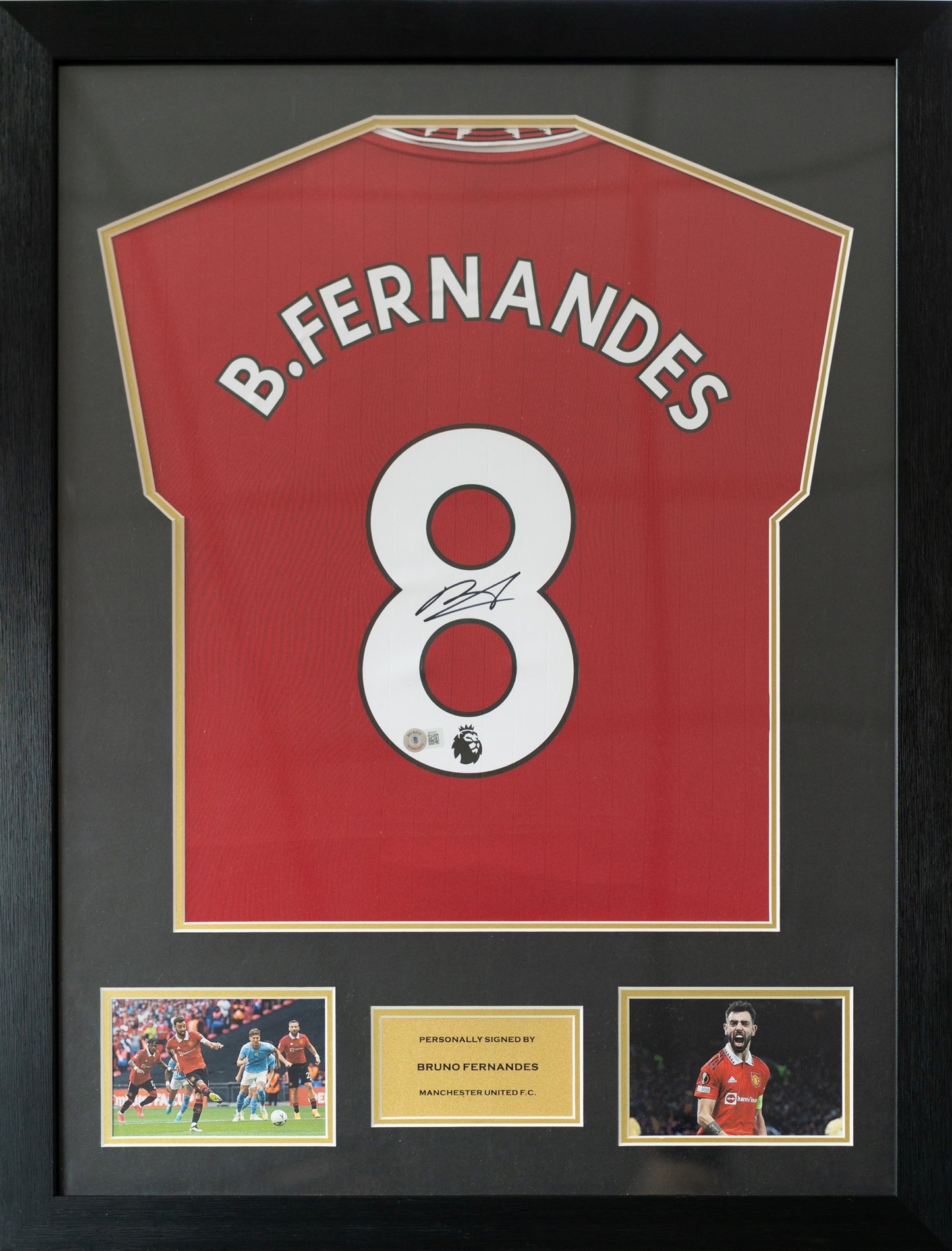 般奴·費南迪斯 Bruno Fernandes 曼聯主場球衣裱框(背簽)