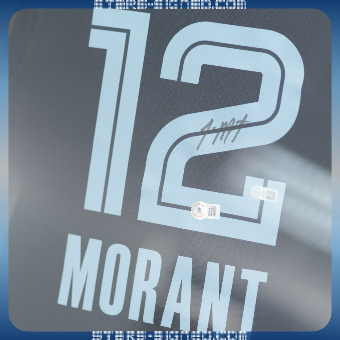 莫蘭特 Ja Morant 孟菲斯灰熊隊 Nike Icon Edition Swingman 球衣裱框(背簽)