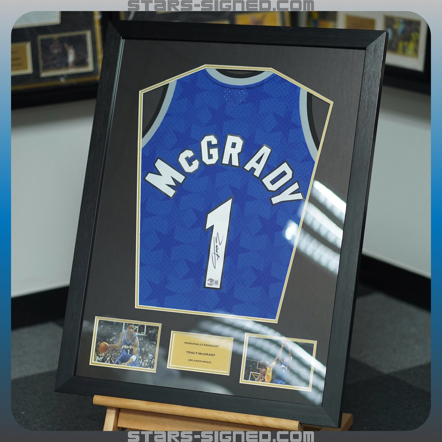 麥基迪 Tracy McGrady 奧蘭多魔術隊 M&N Swingman 球衣裱框(背簽)