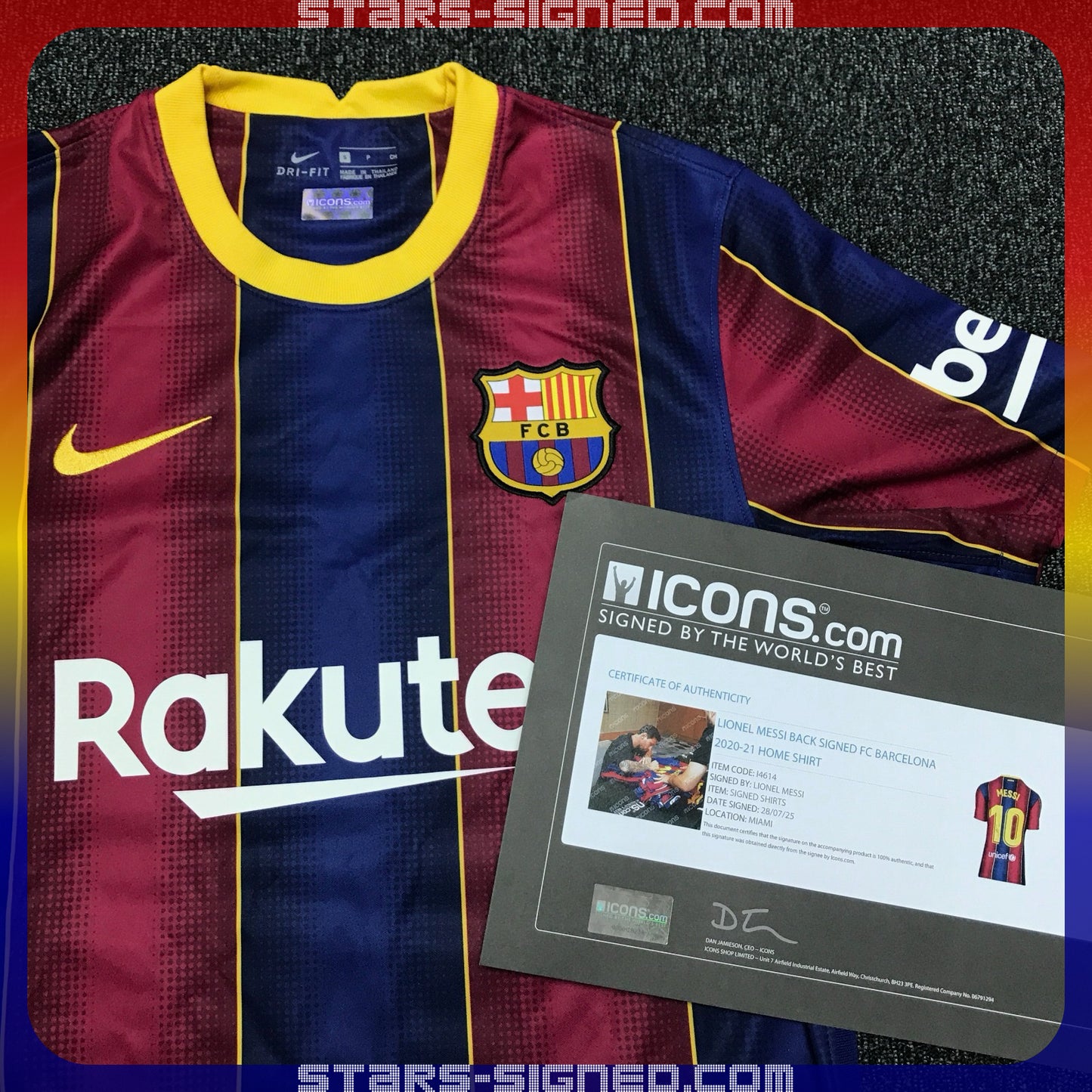 美斯 Lionel Messi 巴塞隆拿2020/21主場球衣(背簽)