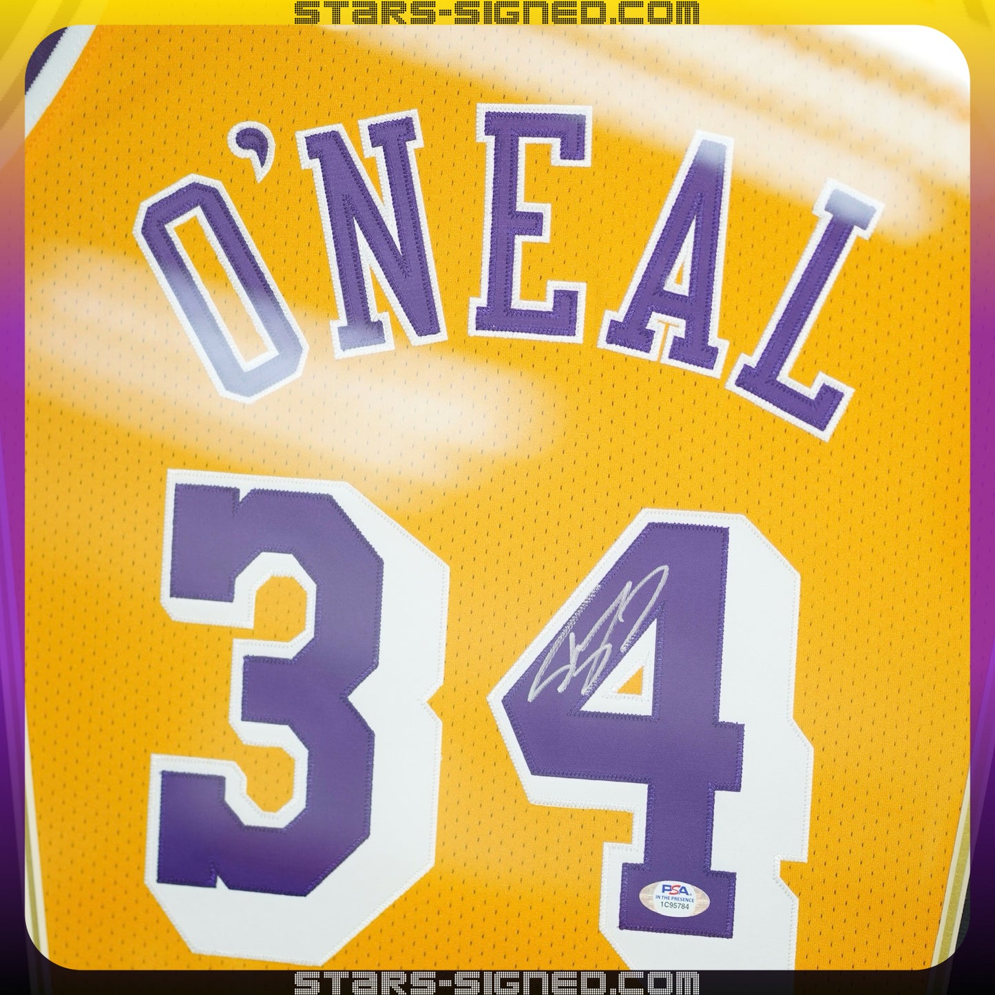奧尼爾 Shaquille O’Neal 洛杉磯湖人隊 M&N Authentic 球衣裱框(背簽)