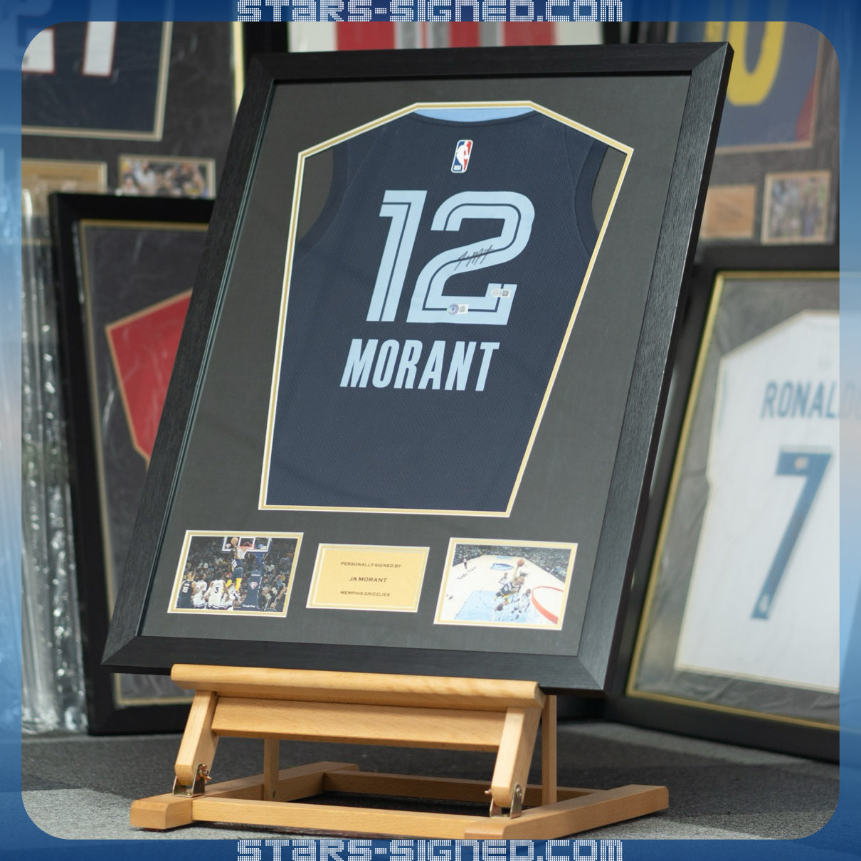 莫蘭特 Ja Morant 孟菲斯灰熊隊 Nike Icon Edition Swingman 球衣裱框(背簽)