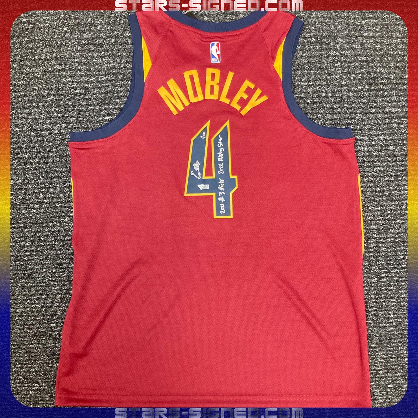 莫比利 Evan Mobley 題寫【2021 #3 Pick, 2022 Rising Star】克里夫蘭騎士隊 Nike Icon Edition Swingman 球衣(背簽) 全球限量 50套 (編號#1/50)