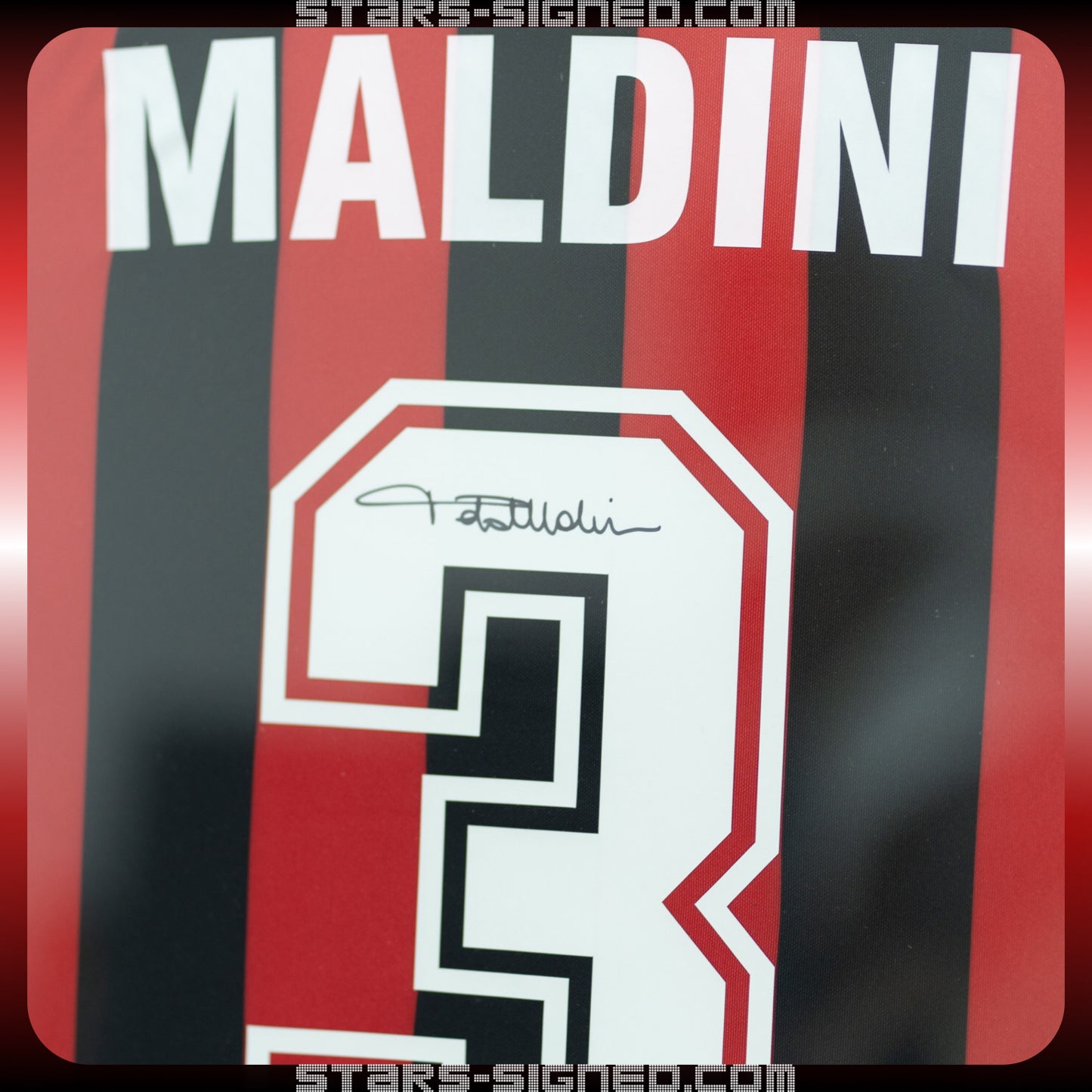 保羅·馬甸尼 Paolo Maldini AC米蘭主場球衣裱框 (背簽)
