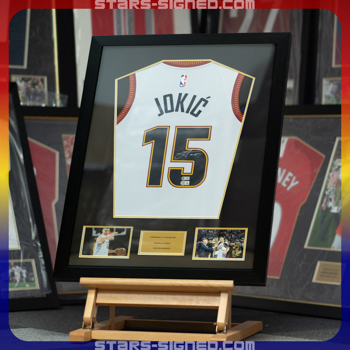 祖傑 Nikola Jokić 丹佛金塊隊 Nike City Edition Swingman 球衣裱框(背簽)