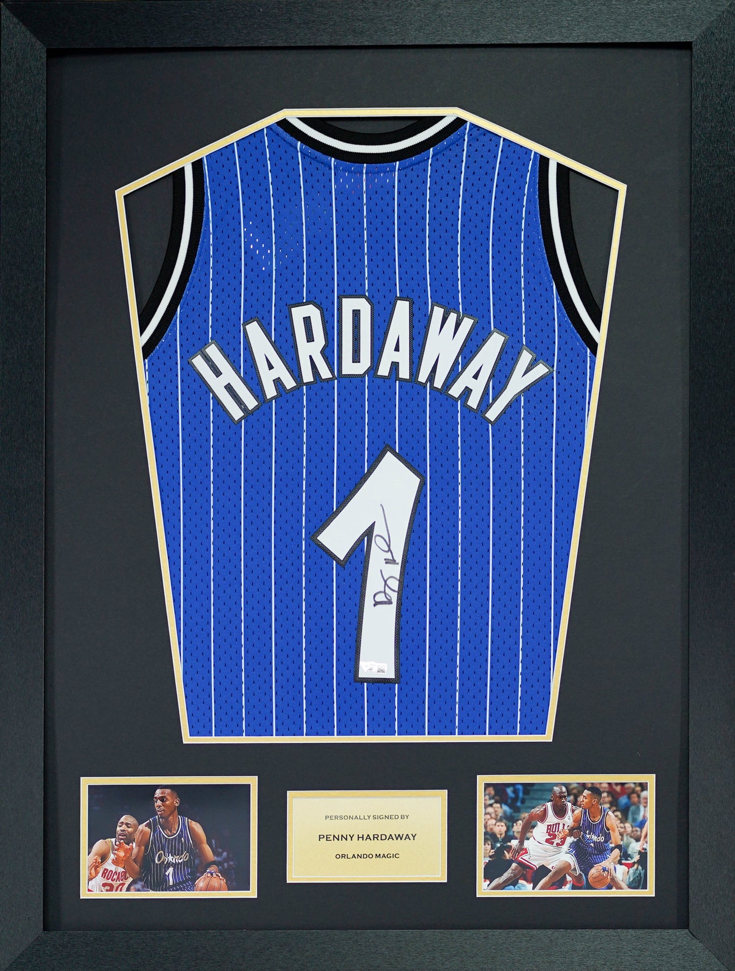 夏達威 Penny Hardaway 奧蘭多魔術隊 M&N Hardwood Classics Swingman 球衣裱框(背簽)