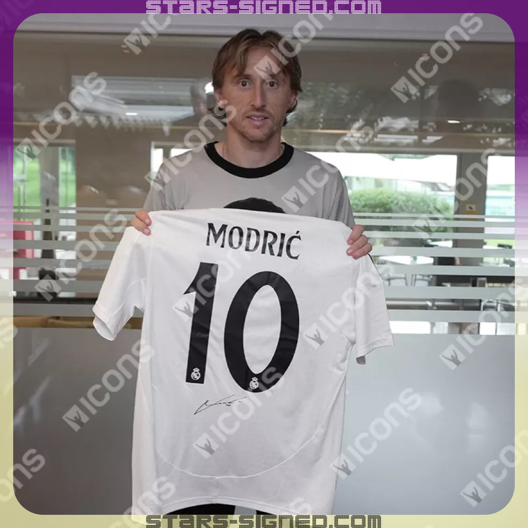 摩迪 Luka Modrić 皇家馬德里主場球衣裱框(背簽)