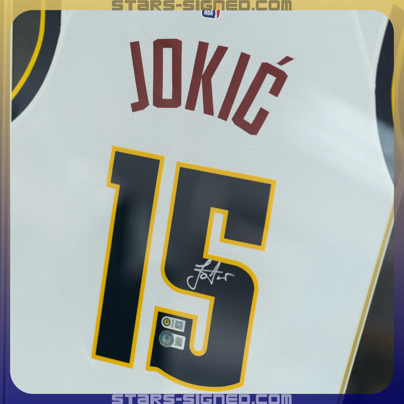 祖傑 Nikola Jokić 丹佛金塊隊 Nike Association Edition Swingman 球衣寛幅裱框(背簽)
