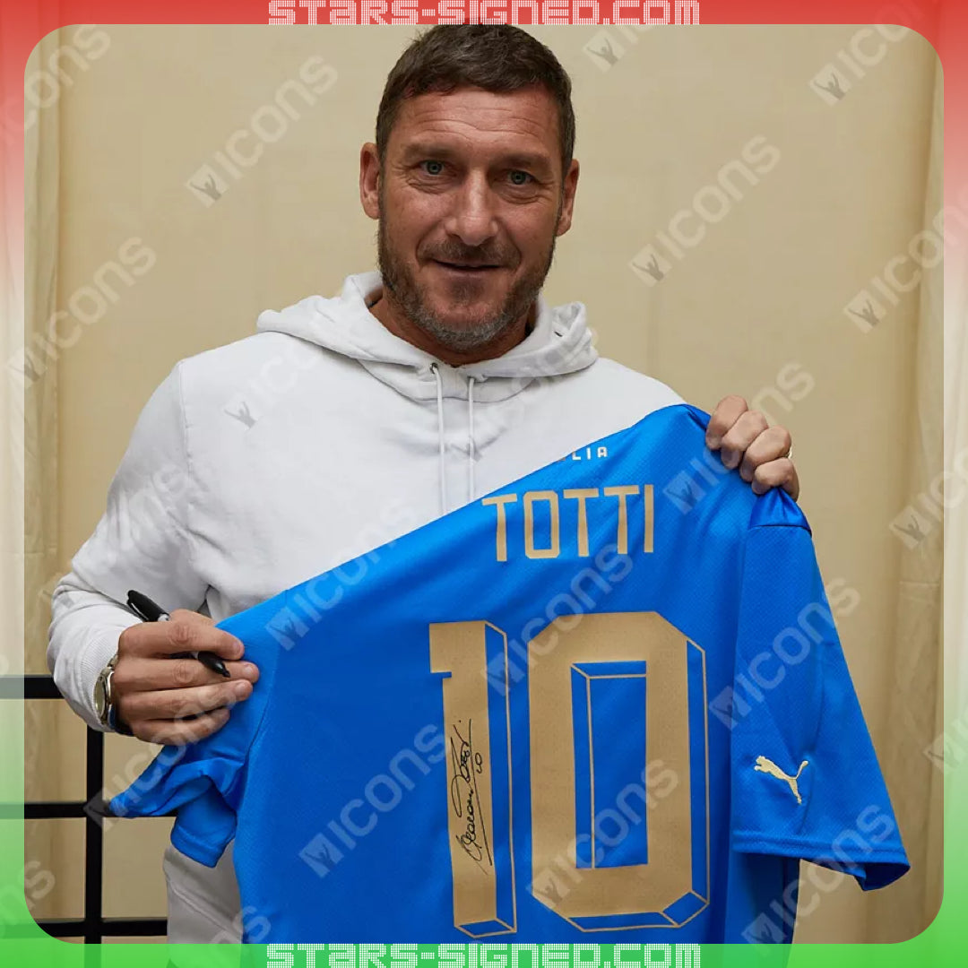 托迪 Francesco Totti 意大利主場球衣裱框 (背簽)