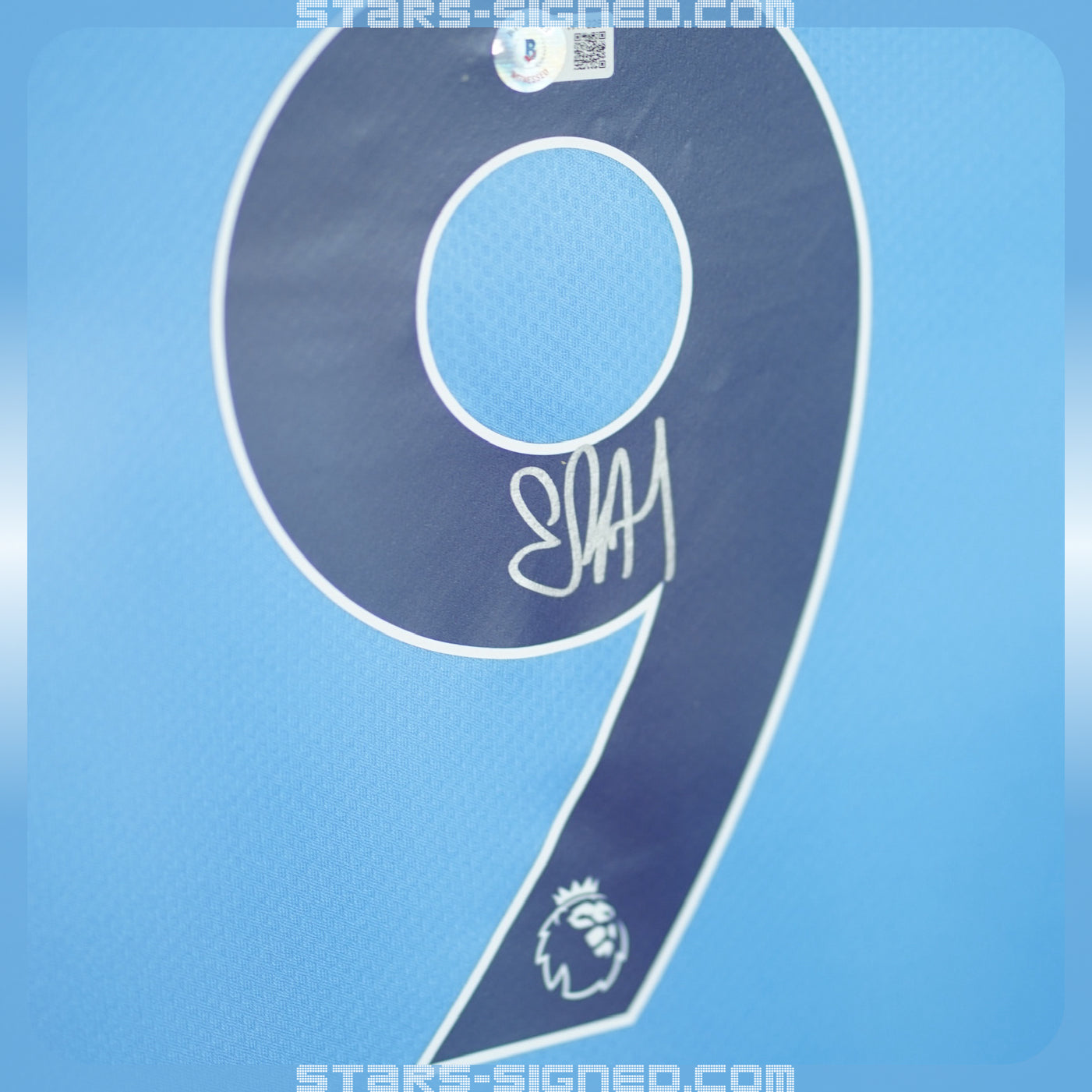 艾寧·夏蘭特 Erling Haaland 曼城主場球衣裱框配金線條外框 (背簽)