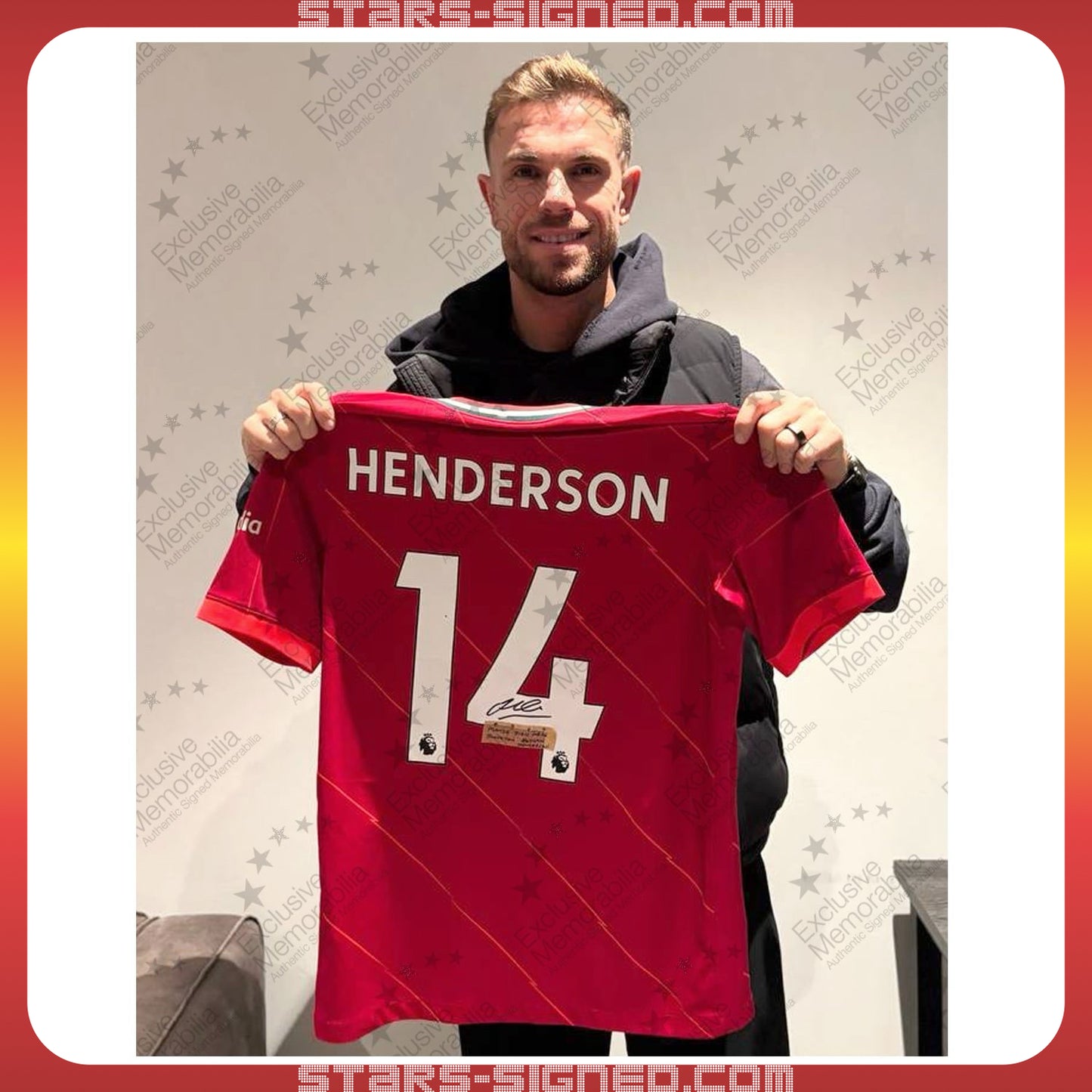 佐敦·軒達臣 Jordan Henderson 利物浦主場球衣裱框(背簽)