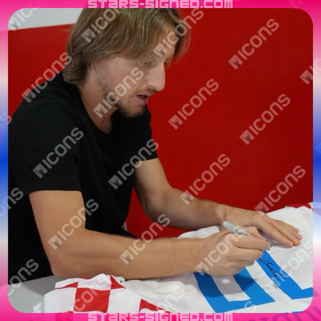 摩迪 Luka Modrić 克羅地亞主場球衣裱框(背簽)