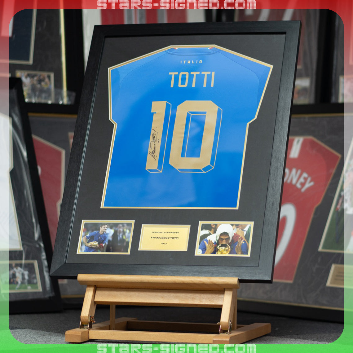 托迪 Francesco Totti 意大利主場球衣裱框 (背簽)