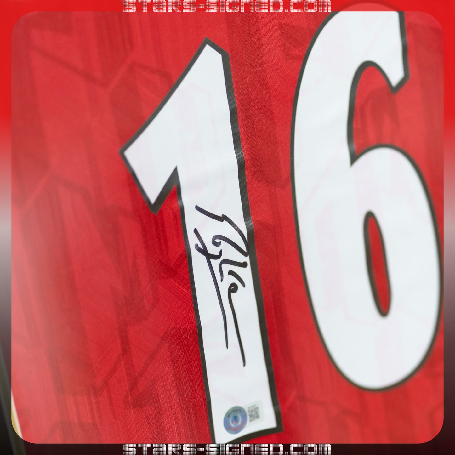 堅尼 Roy Keane 曼聯主場球衣裱框(背簽)