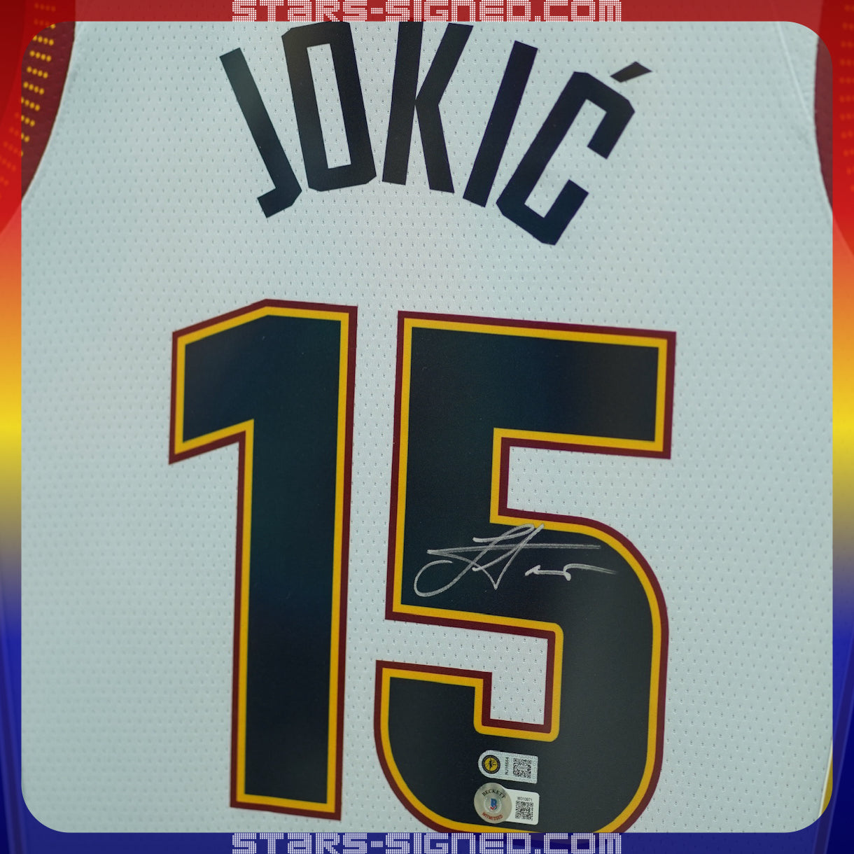 祖傑 Nikola Jokić 丹佛金塊隊 Nike City Edition Swingman 球衣裱框(背簽)
