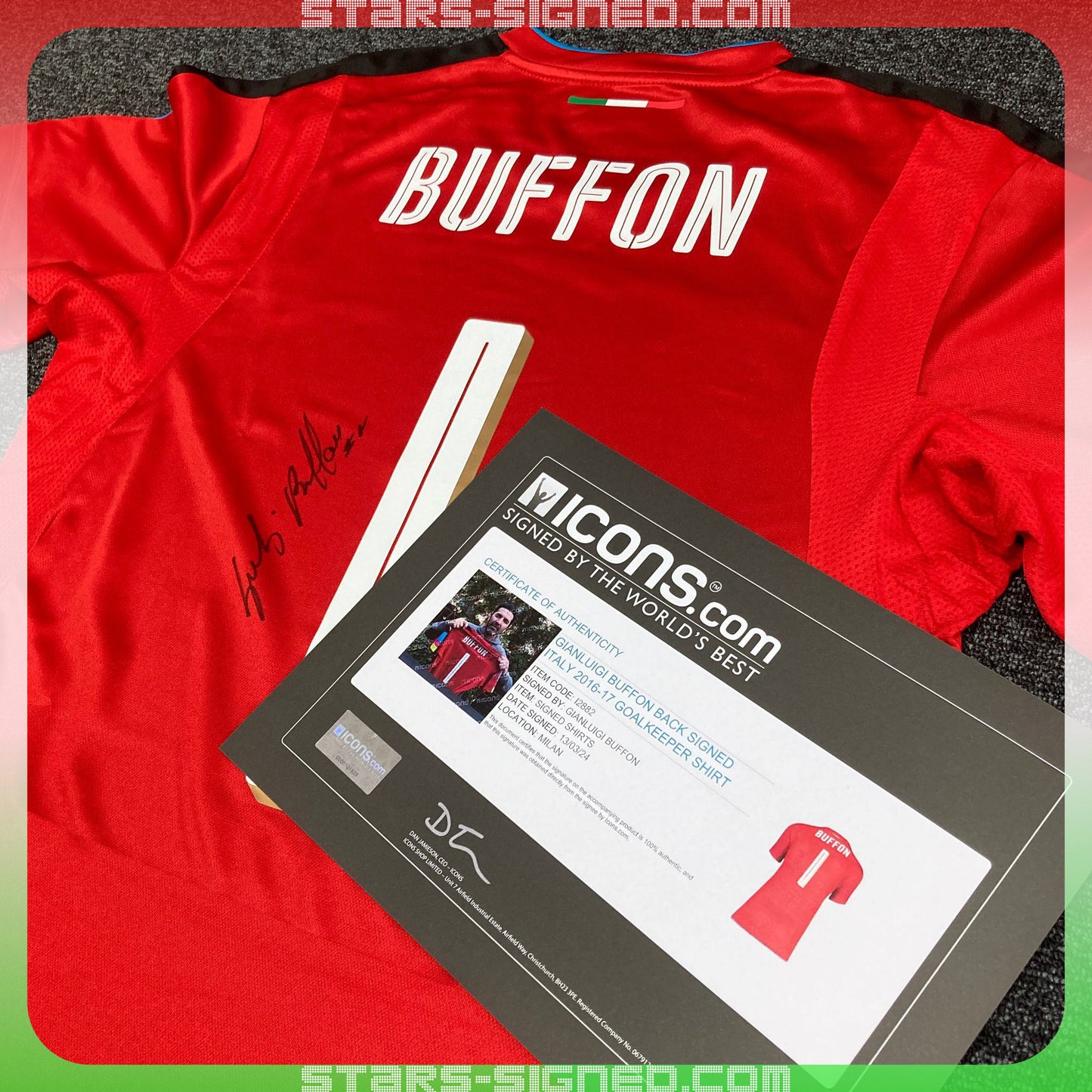 保方 Gianluigi Buffon 意大利門將球衣(背簽)
