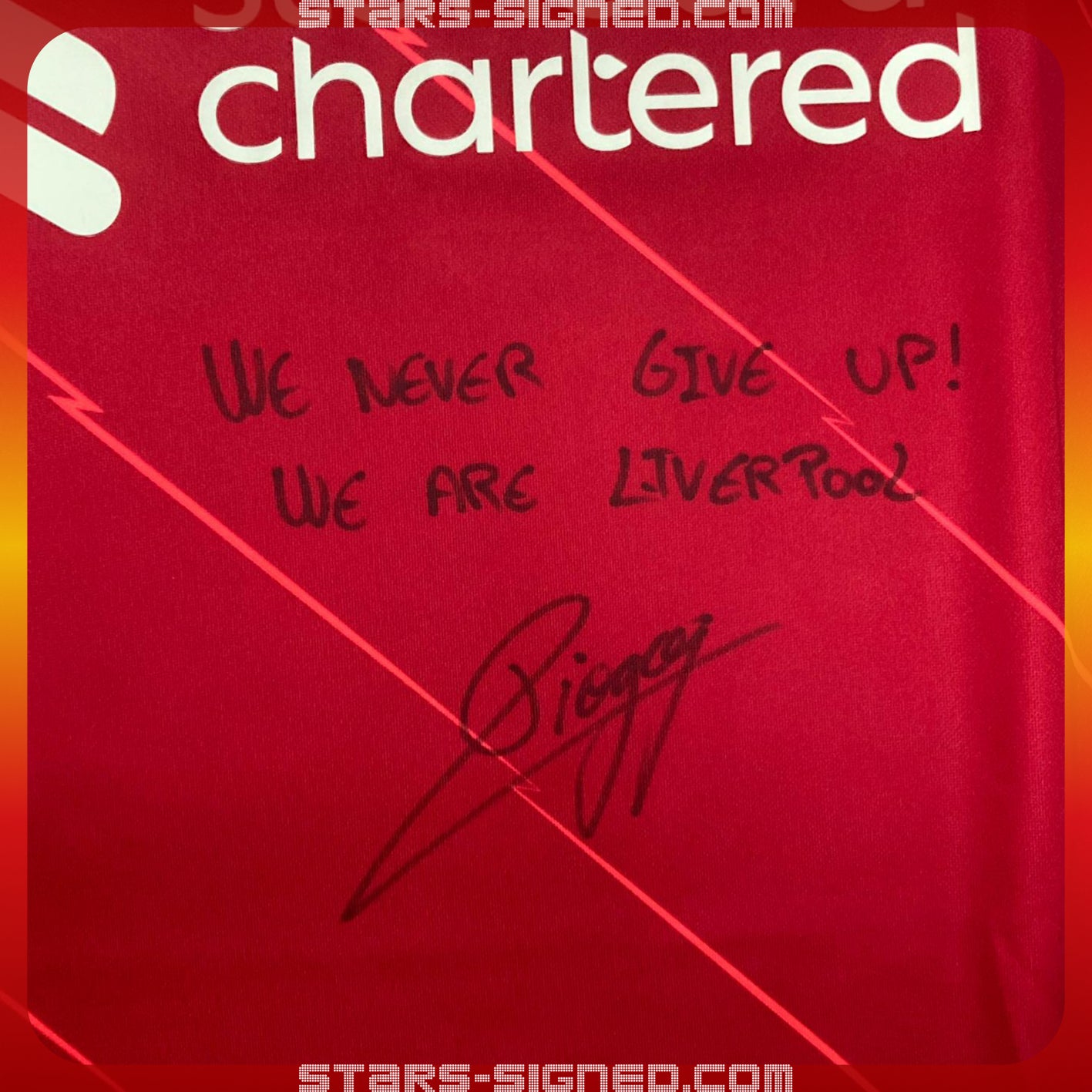 祖奧高·祖達 Diogo Jota 題寫【WE NEVER GIVE UP! WE ARE LIVERPOOL.】利物浦主場球衣(前簽)