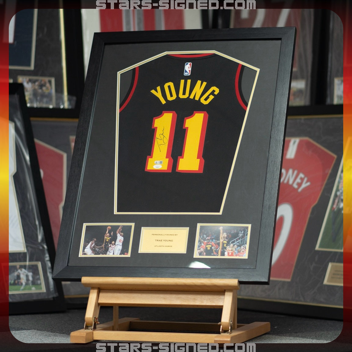 崔·楊格 Trae Young 亞特蘭大鷹隊 Jordan Statement Edition Swingman 球衣裱框(背簽)