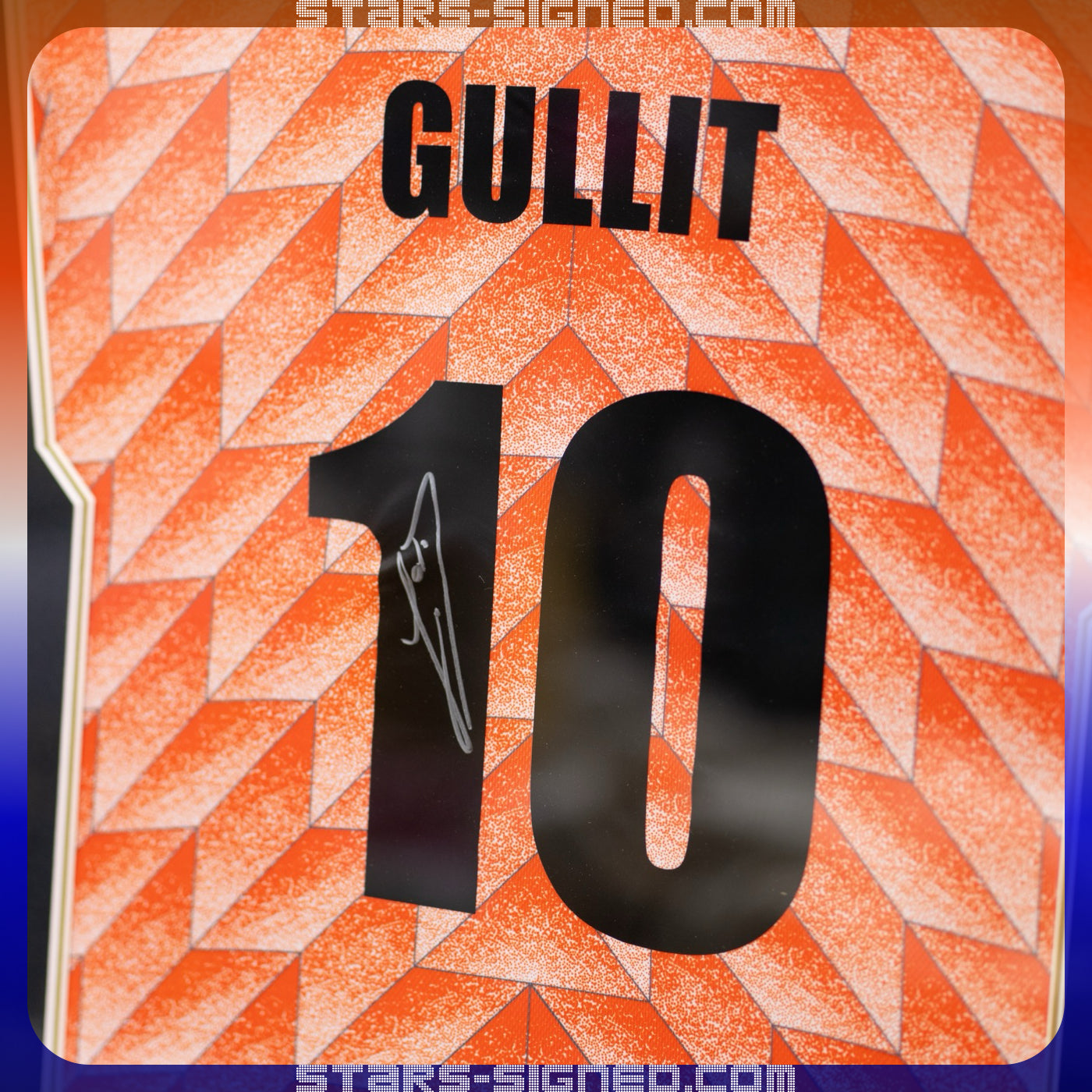 古烈治 Ruud Gullit 荷蘭主場球衣裱框(背簽)