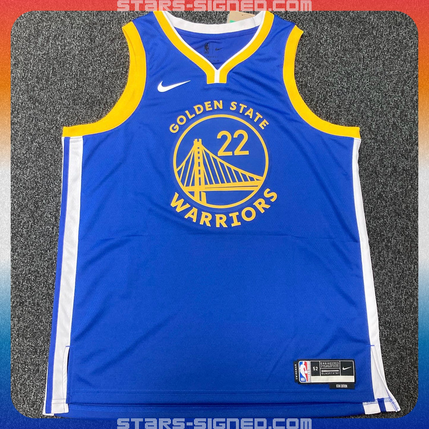韋堅斯 Andrew Wiggins 題寫【ALL STARS, NBA CHAMP】金州勇士隊 Nike Icon Edition Swingman 球衣(背簽) 全球限量 50套 (編號#30/50)