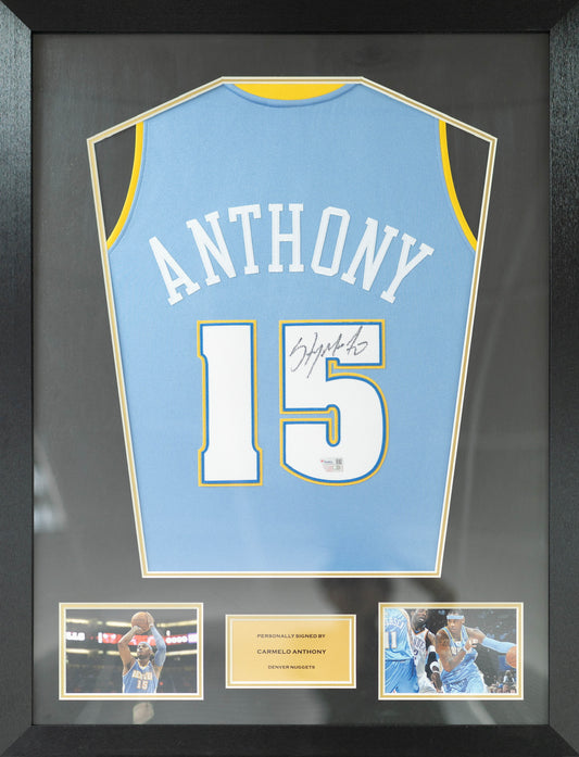 安東尼 Carmelo Anthony 丹佛金塊隊 M&N Authentic球衣裱框(背簽)