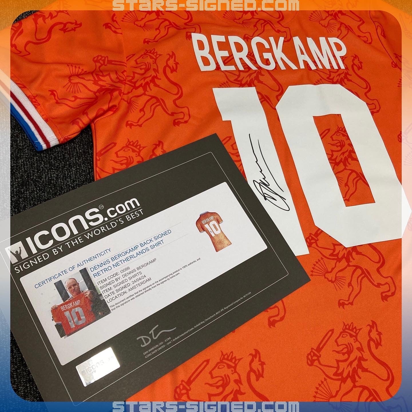 柏金 Dennis Bergkamp 荷蘭主場球衣(背簽)