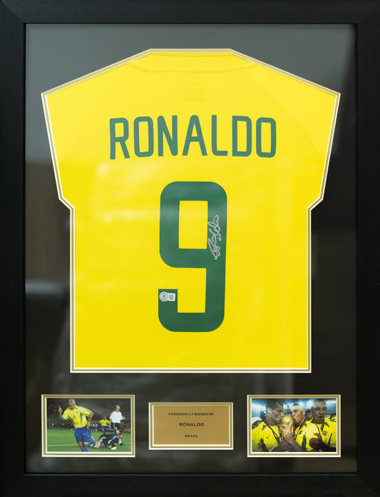 朗拿度 Ronaldo 巴西主場球衣裱框(背簽)