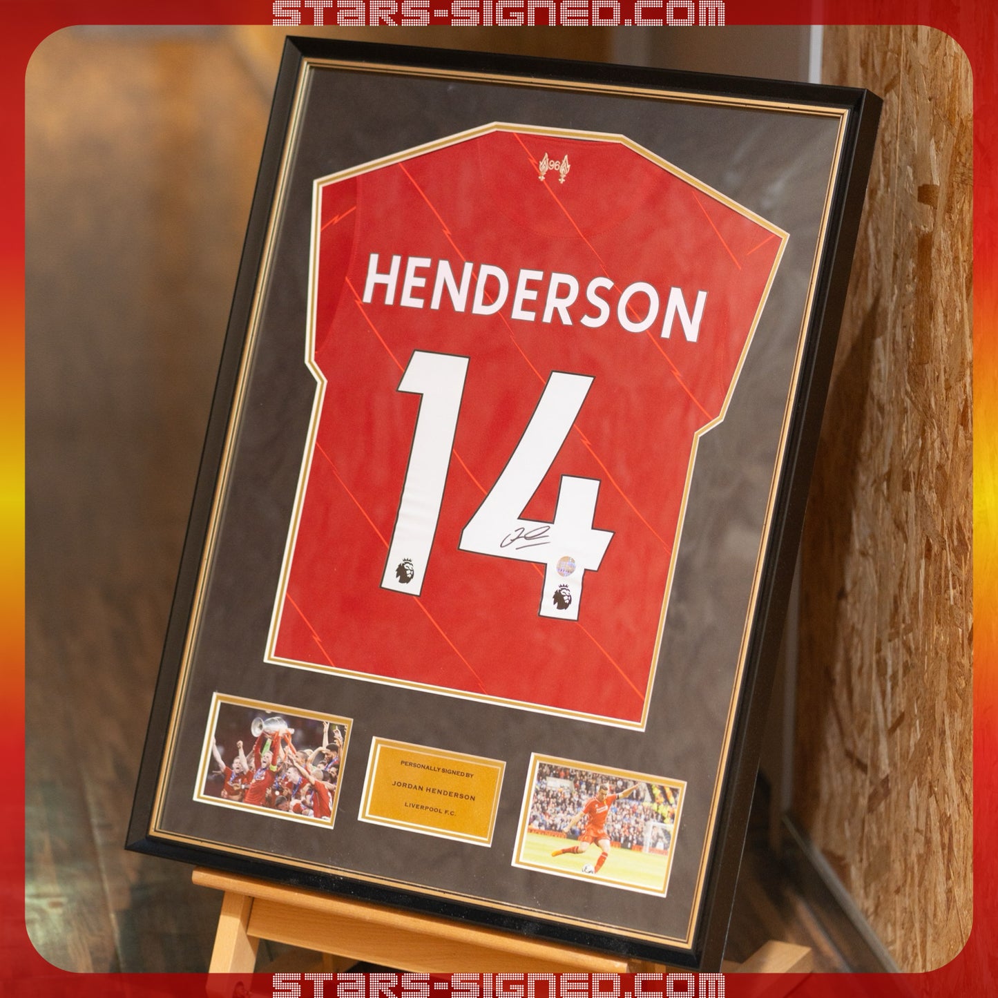 佐敦·軒達臣 Jordan Henderson 利物浦主場球衣裱框(背簽)