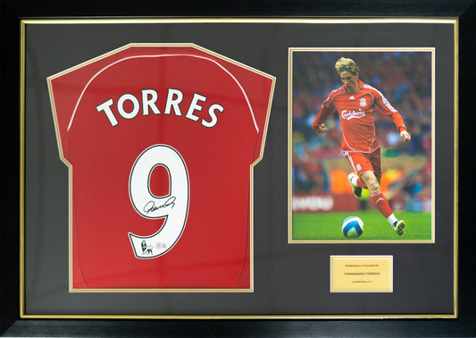 費蘭度·托利斯 Fernando Torres 利物浦主場球衣寛幅裱框(背簽)