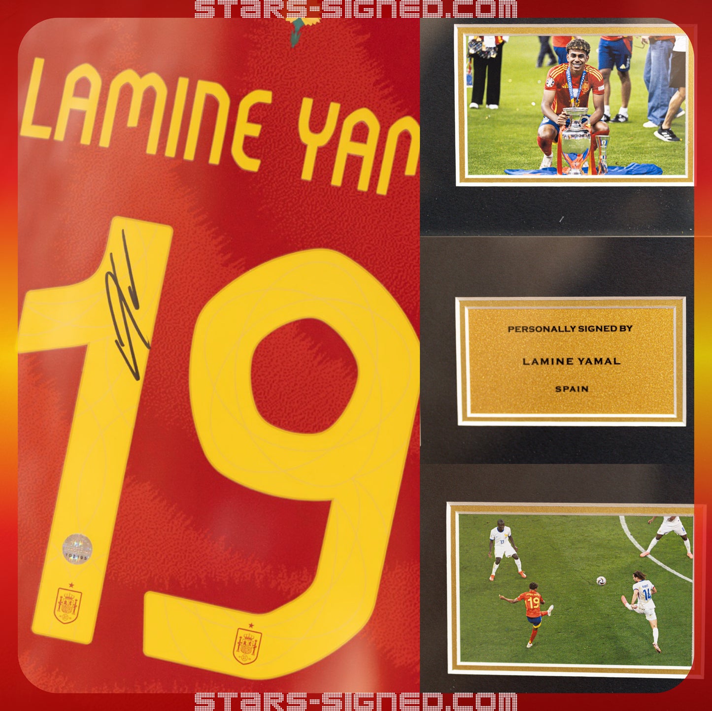 拉明·耶馬 Lamine Yamal 西班牙主場球衣裱框(背簽)