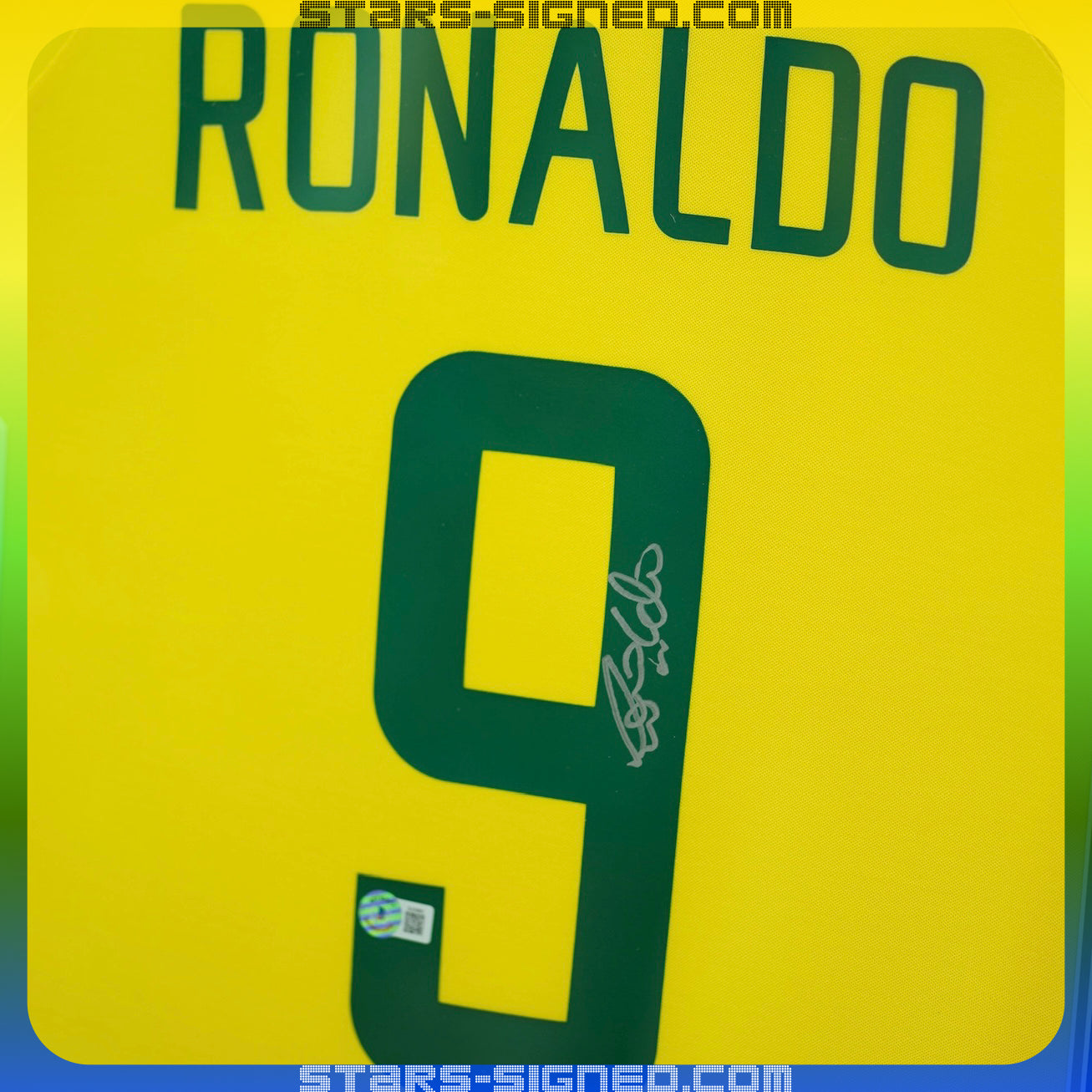朗拿度 Ronaldo 巴西主場球衣裱框(背簽)