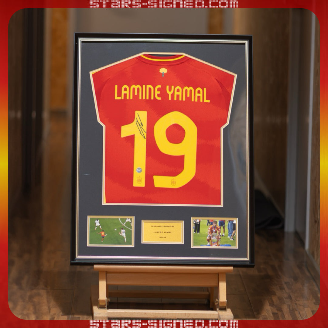 拉明·耶馬 Lamine Yamal 西班牙主場球衣裱框(背簽)