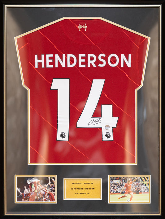 佐敦·軒達臣 Jordan Henderson 利物浦主場球衣裱框(背簽)