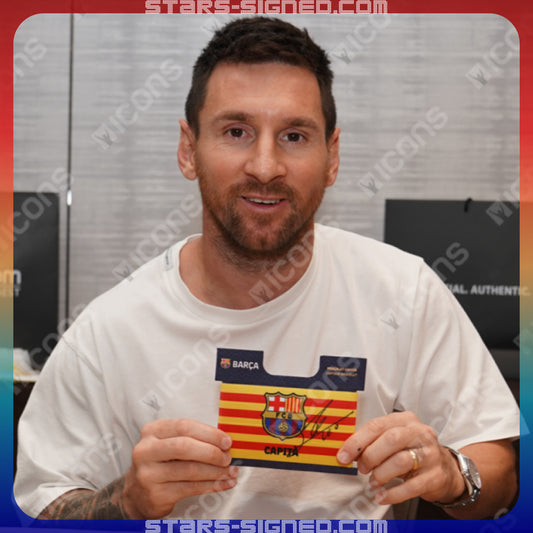美斯 Lionel Messi 親筆簽名 巴塞隆拿隊長臂章