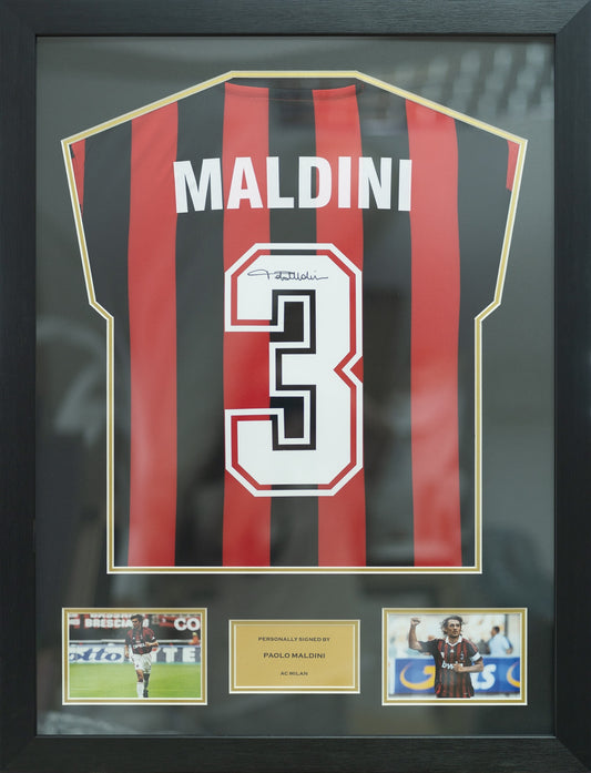 保羅·馬甸尼 Paolo Maldini AC米蘭主場球衣裱框 (背簽)