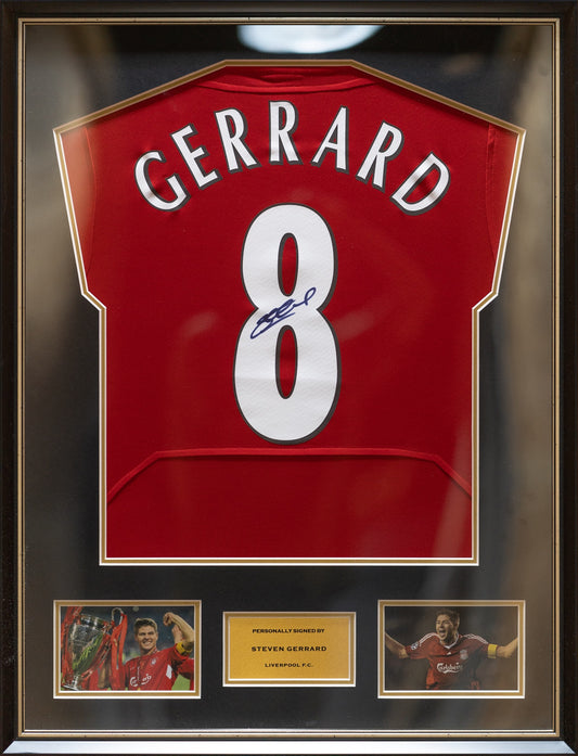 謝拉特 Steven Gerrard 利物浦主場球衣裱框(背簽)