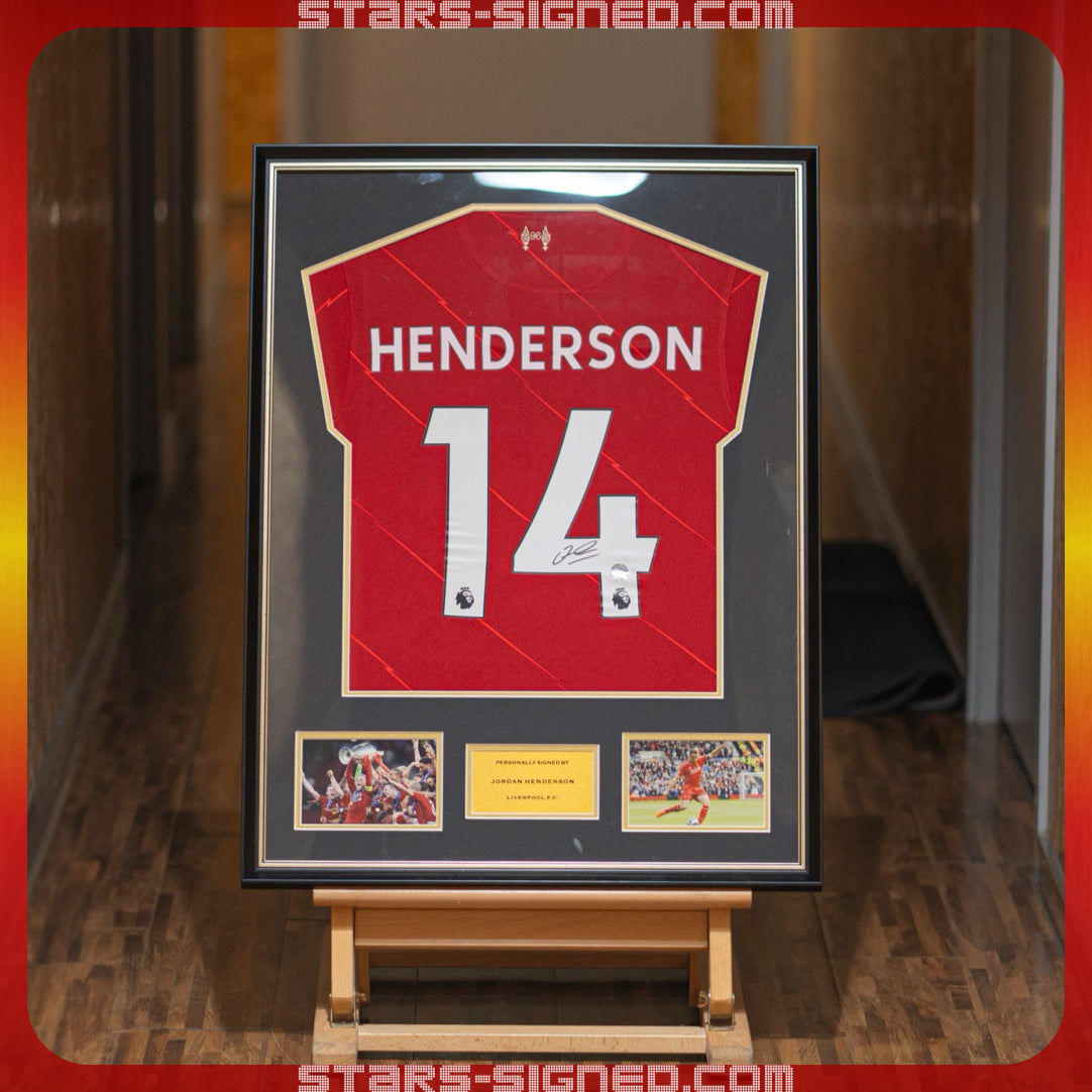 佐敦·軒達臣 Jordan Henderson 利物浦主場球衣裱框(背簽)