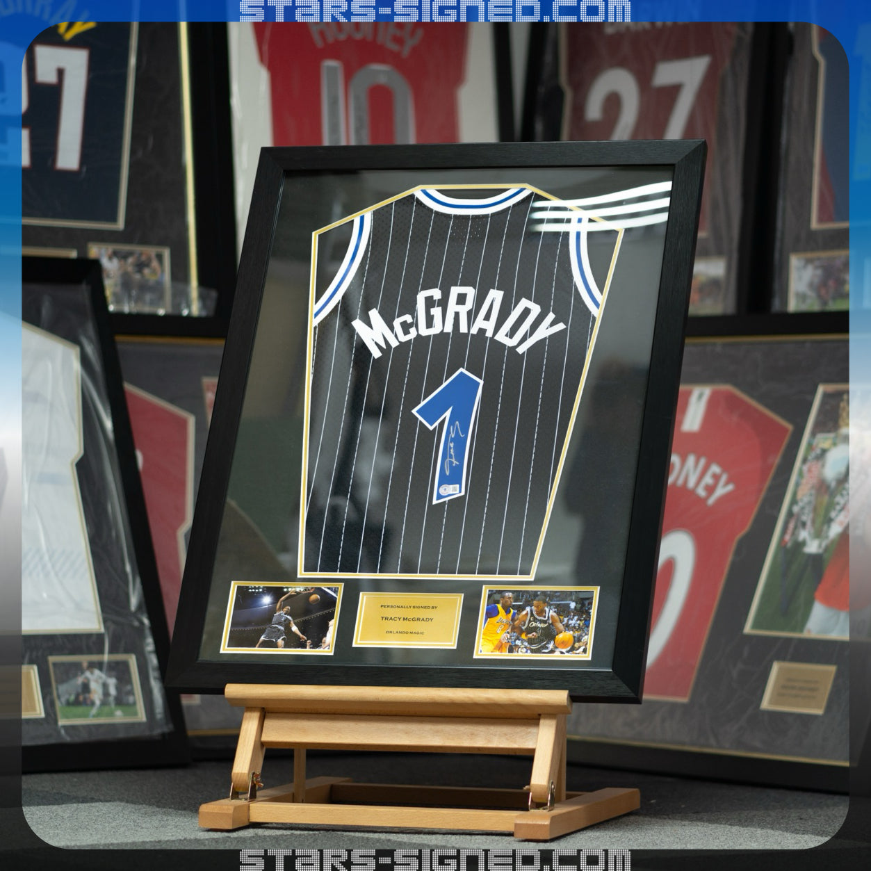 麥基迪 Tracy McGrady 奧蘭多魔術隊 M&N 2003/04 Swingman 球衣裱框(背簽)