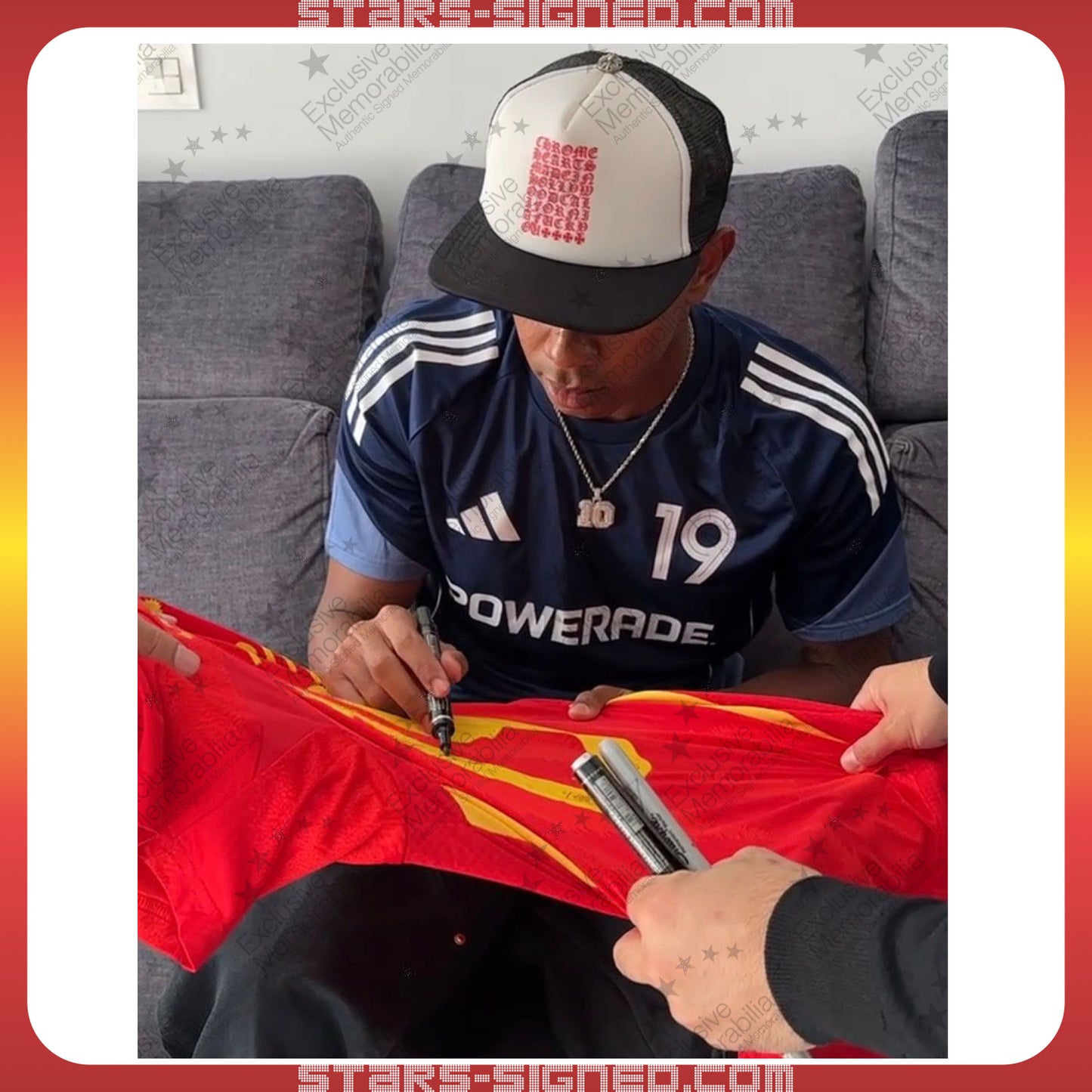 拉明·耶馬 Lamine Yamal 西班牙主場球衣裱框(背簽)