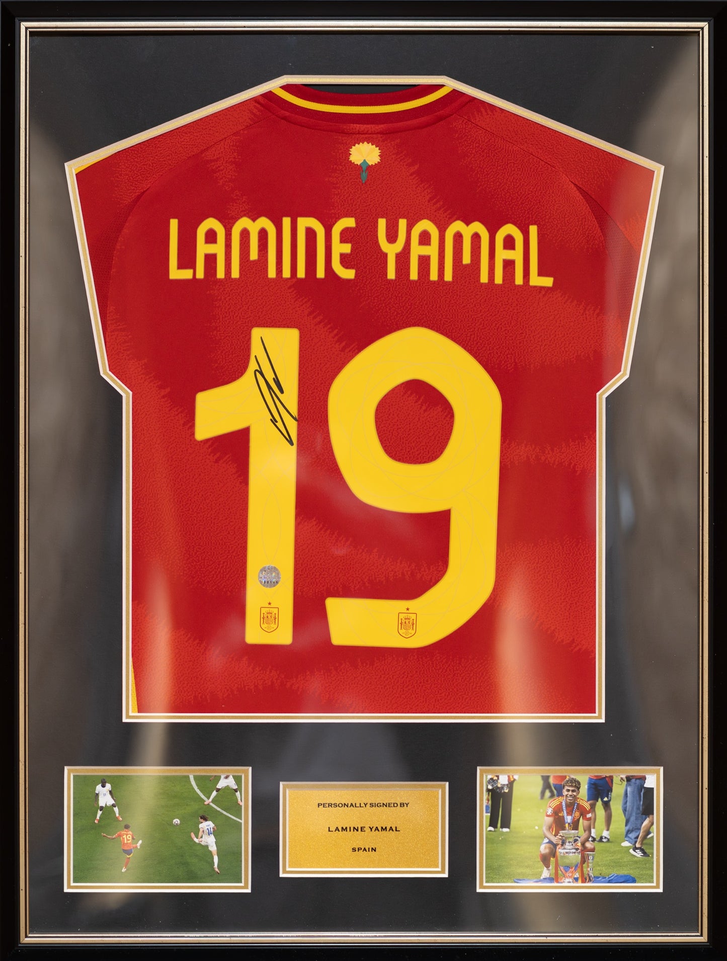 拉明·耶馬 Lamine Yamal 西班牙主場球衣裱框(背簽)