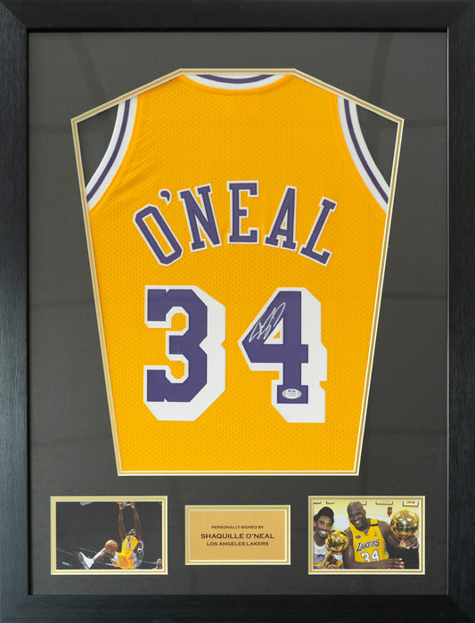 奧尼爾 Shaquille O’Neal 洛杉磯湖人隊 M&N Authentic 球衣裱框(背簽)