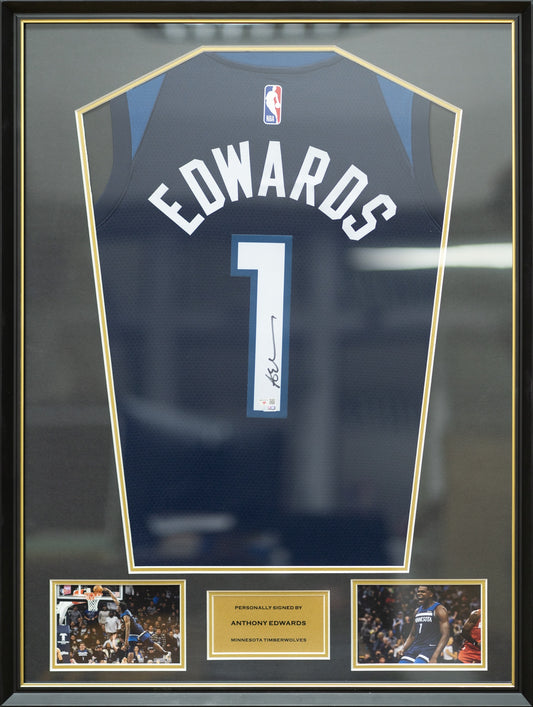 愛德華 Anthony Edwards 明尼蘇達木狼隊 Nike Icon Edition Swingman 球衣裱框(背簽)