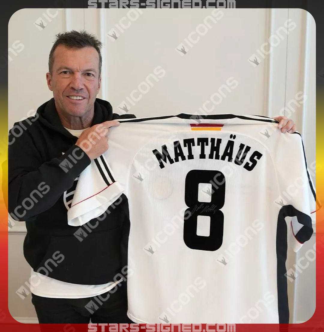 馬圖斯 Lothar Matthäus 德國主場球衣裱框(背簽)