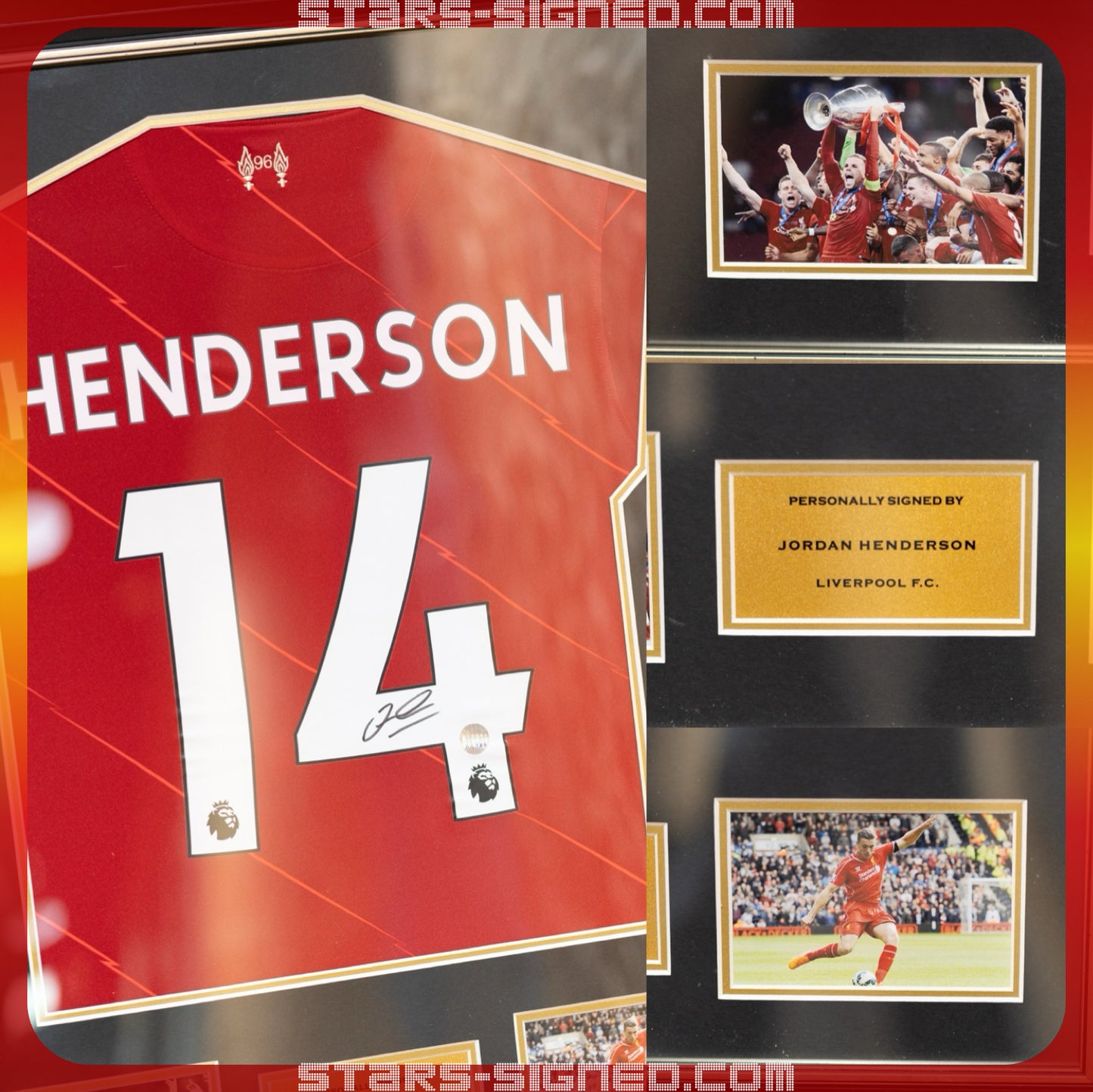 佐敦·軒達臣 Jordan Henderson 利物浦主場球衣裱框(背簽)