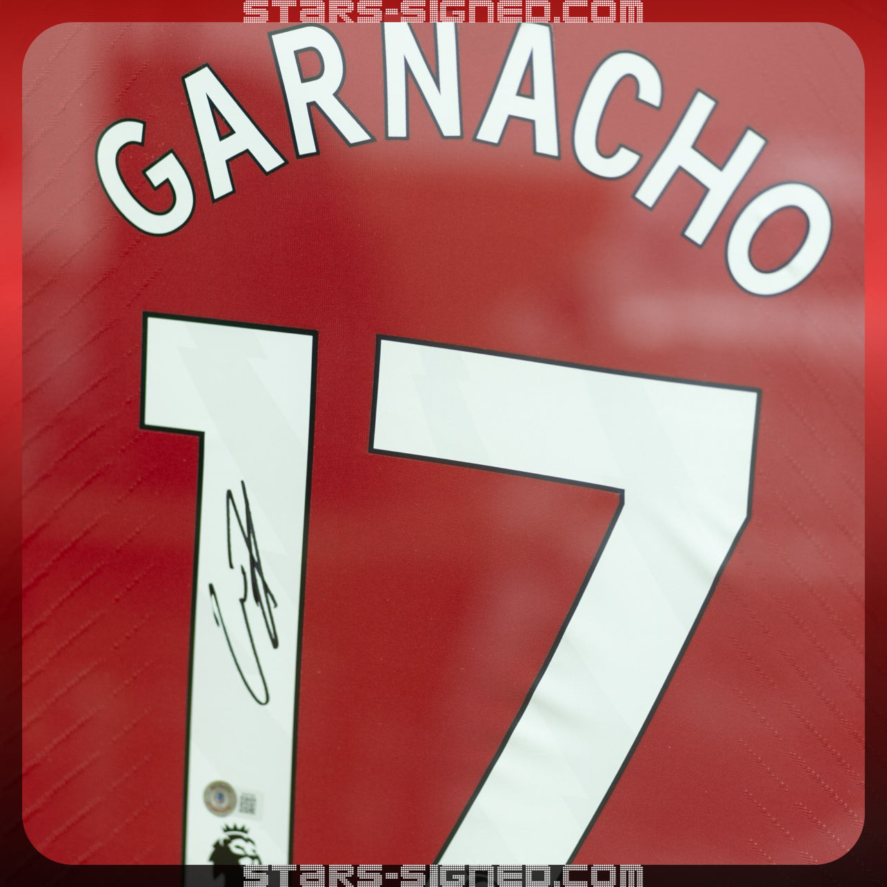 加拿祖 Alejandro Garnacho 曼聯主場球衣裱框配金線條外框(背簽)