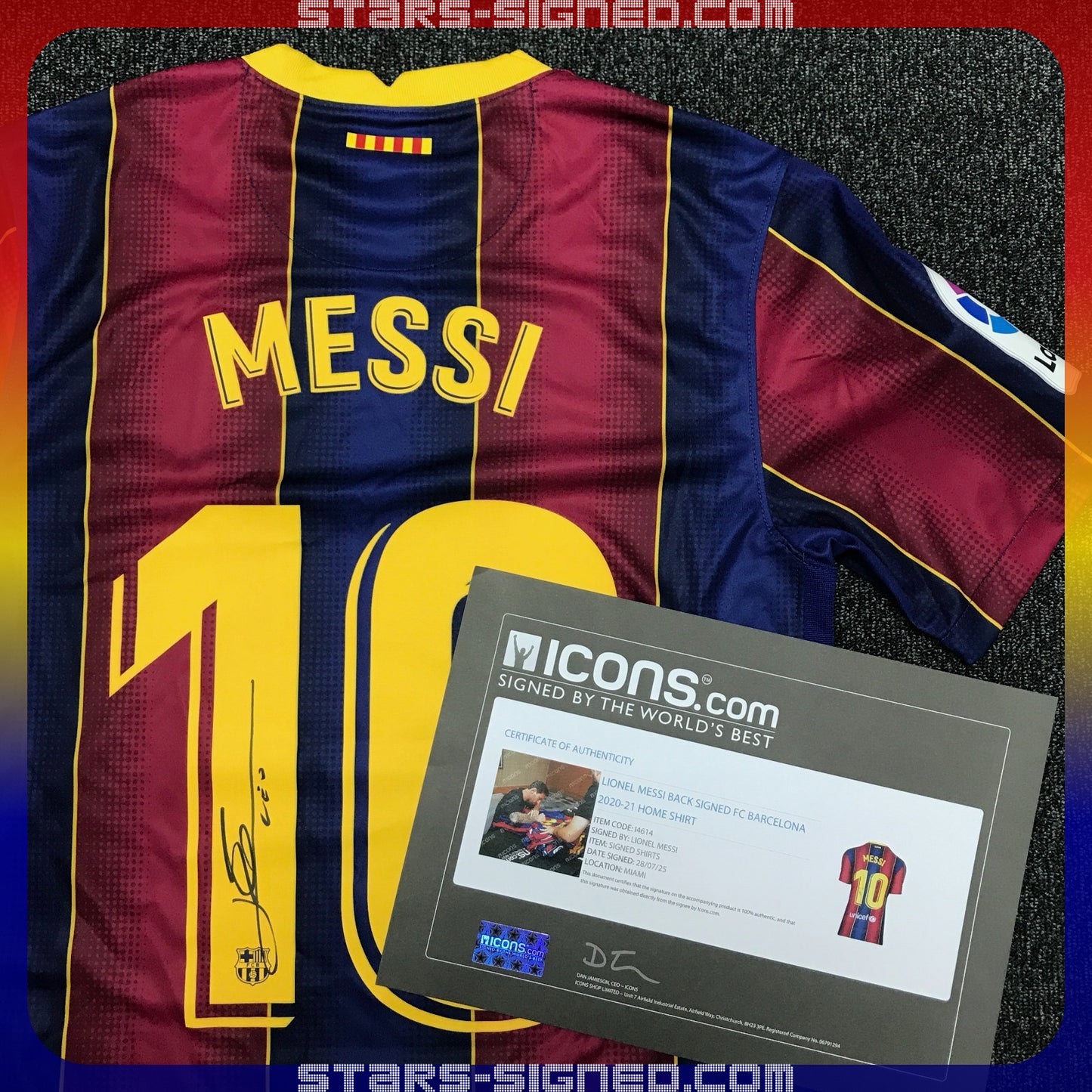 美斯 Lionel Messi 巴塞隆拿2020/21主場球衣(背簽)