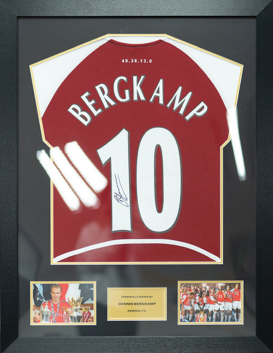 柏金 Dennis Bergkamp 阿仙奴 主場球衣裱框 (背簽)