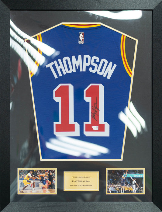 K•湯臣 Klay Thompson 金州勇士隊 Nike Year 0 Swingman 球衣裱框(背簽)