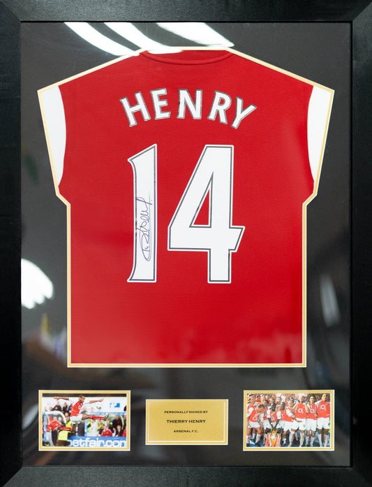 亨利 Thierry Henry 阿仙奴主場球衣裱框 (背簽)