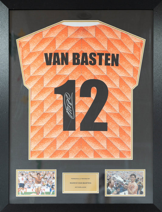 雲巴士頓 Marco Van Basten 荷蘭 主場球衣裱框 (背簽)